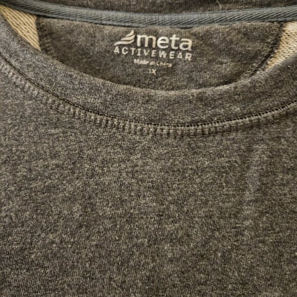 Meta activewear Distressed crop grey Colorblock jerseygym workout Gym top 1X - Picture 6 of 8